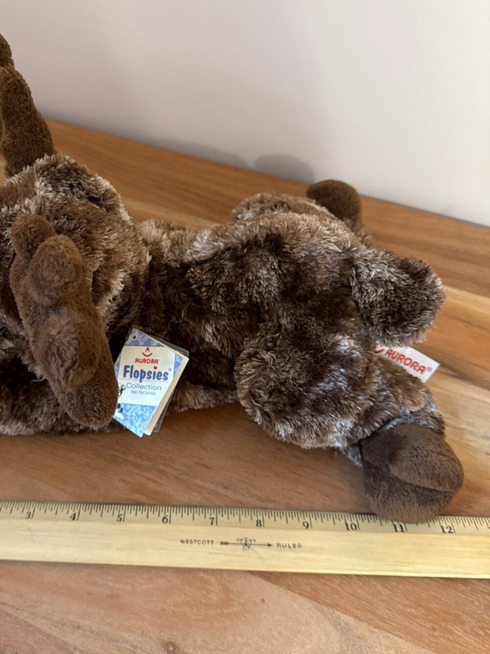 New Aurora World Flopsie MOOSE plush stuffed animal 2017  12" Moosey #06865 - Picture 9 of 16